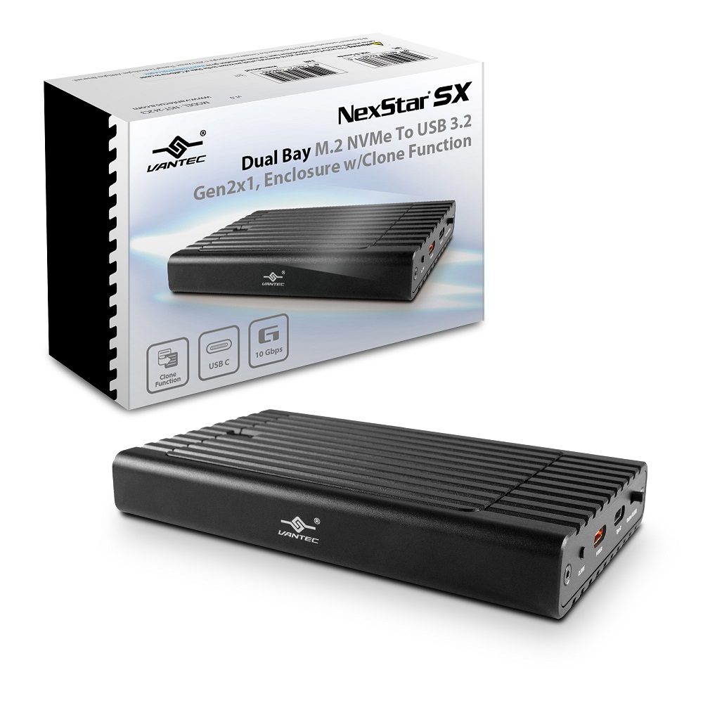 VANTEC 凡達克 NexStar SX 雙 M.2 NVMe SSD 轉 USB 3.2 Gen2x1 CLONE 外接盒(NST-242C3)