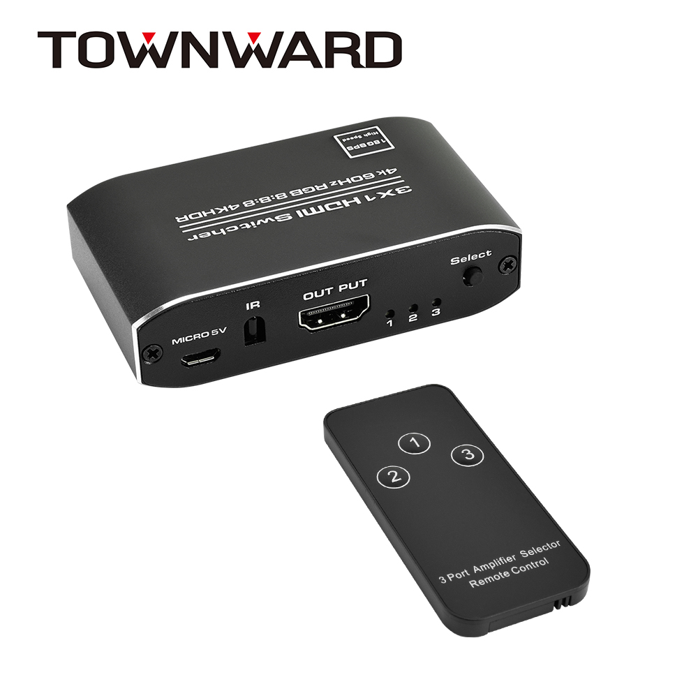 TOWNWARD 大城科技 HSW-3155 HDMI 2.0 三進一出 切換器 4K 60Hz HDR