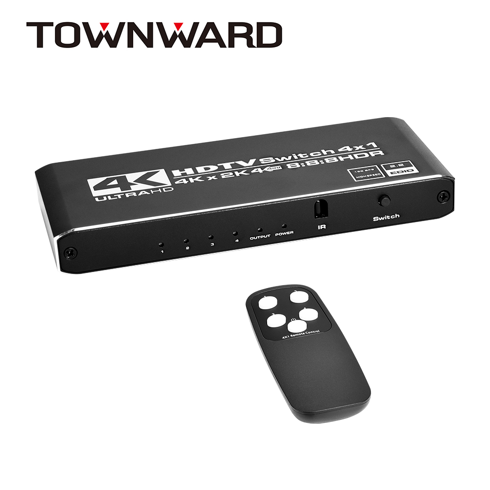 TOWNWARD 大城科技 HSW-4155 HDMI 2.0 四進一出 切換器 4K 60Hz HDR
