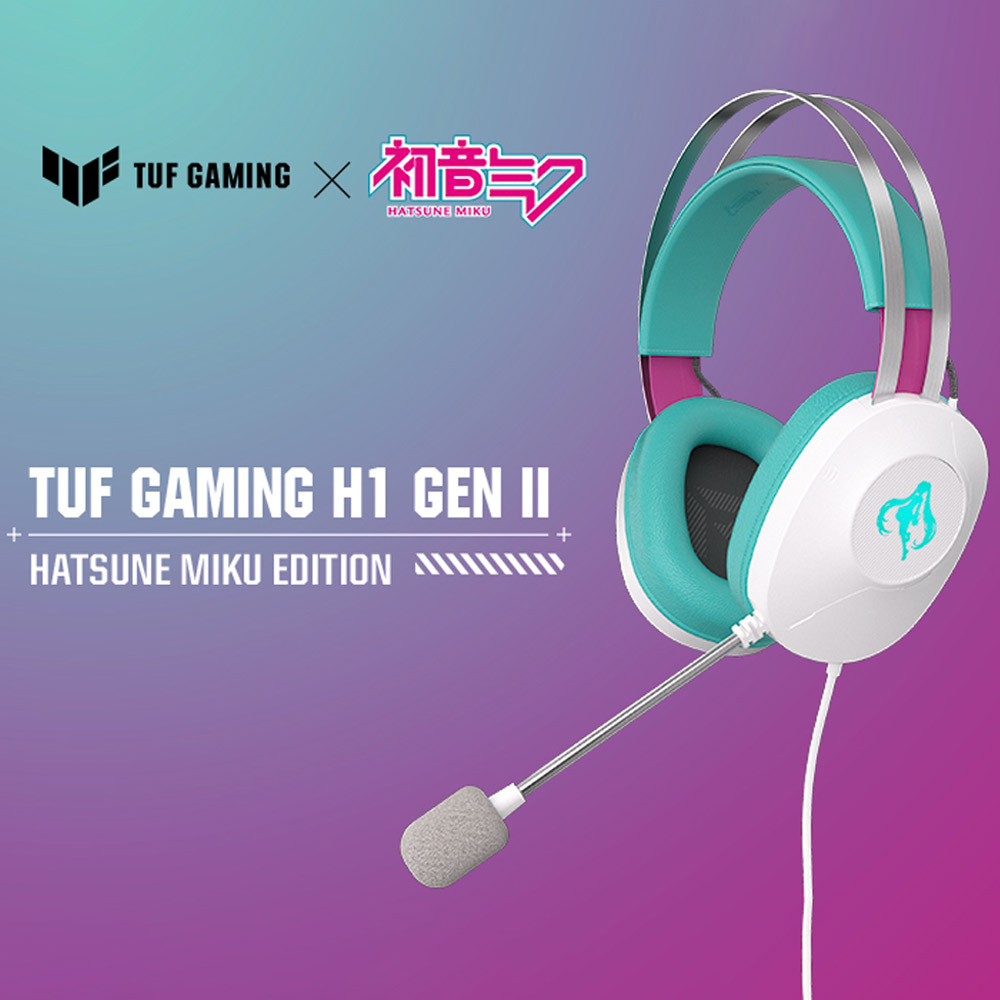 ASUS 華碩 TUF Gaming H1 Gen II Hatsune Miku Edition 電競耳麥(初音聯名款) 【二入組】