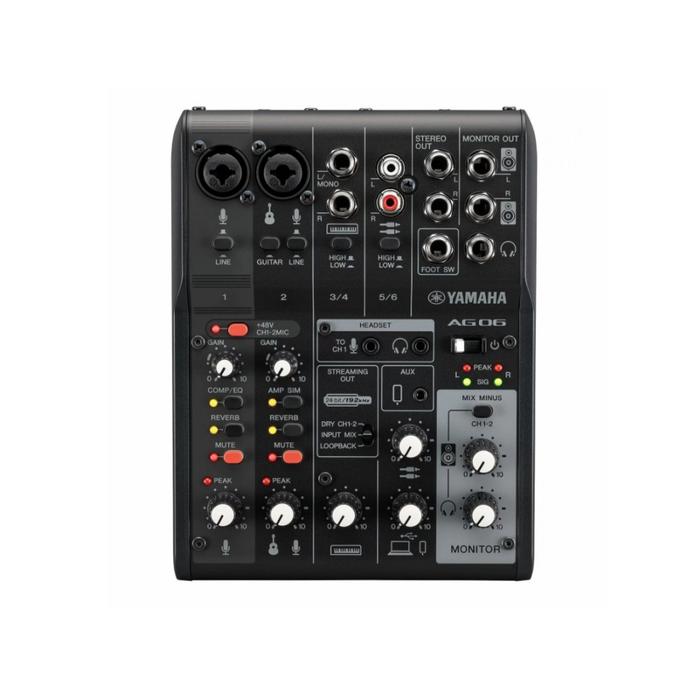 YAMAHA 山葉 - AG06MK2 網路直播混音器/錄音介面 公司貨 -黑