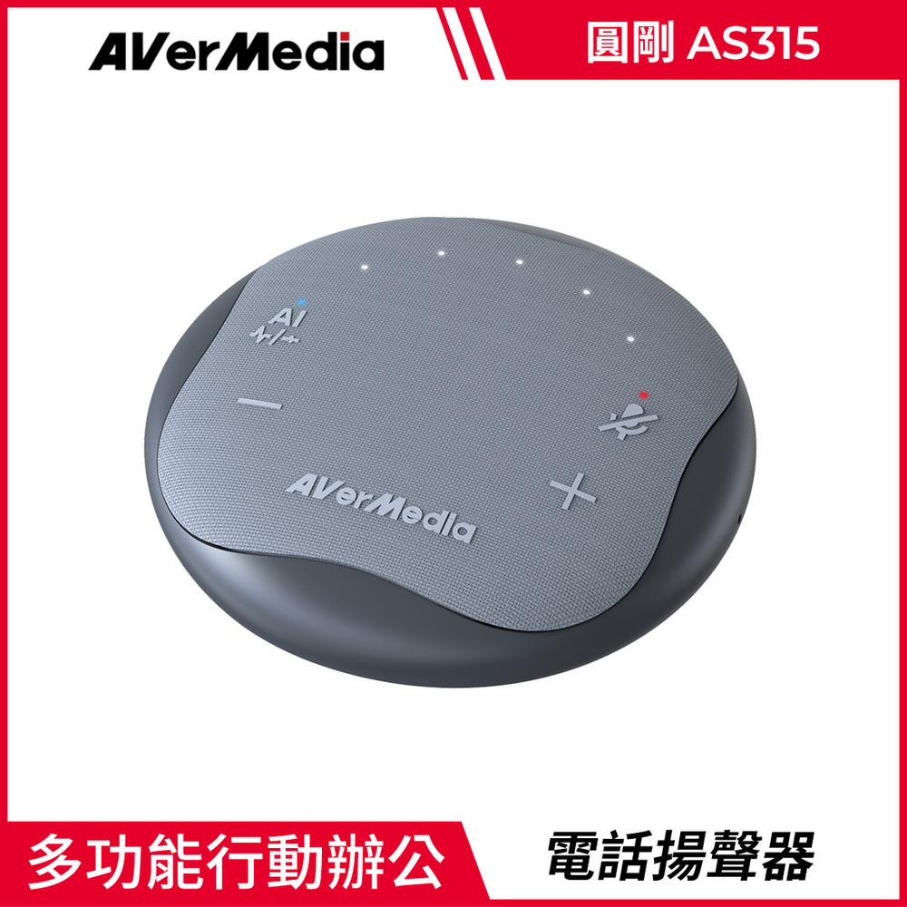 AS315 智慧抗噪通話音箱電話會議揚聲器(石墨黑)