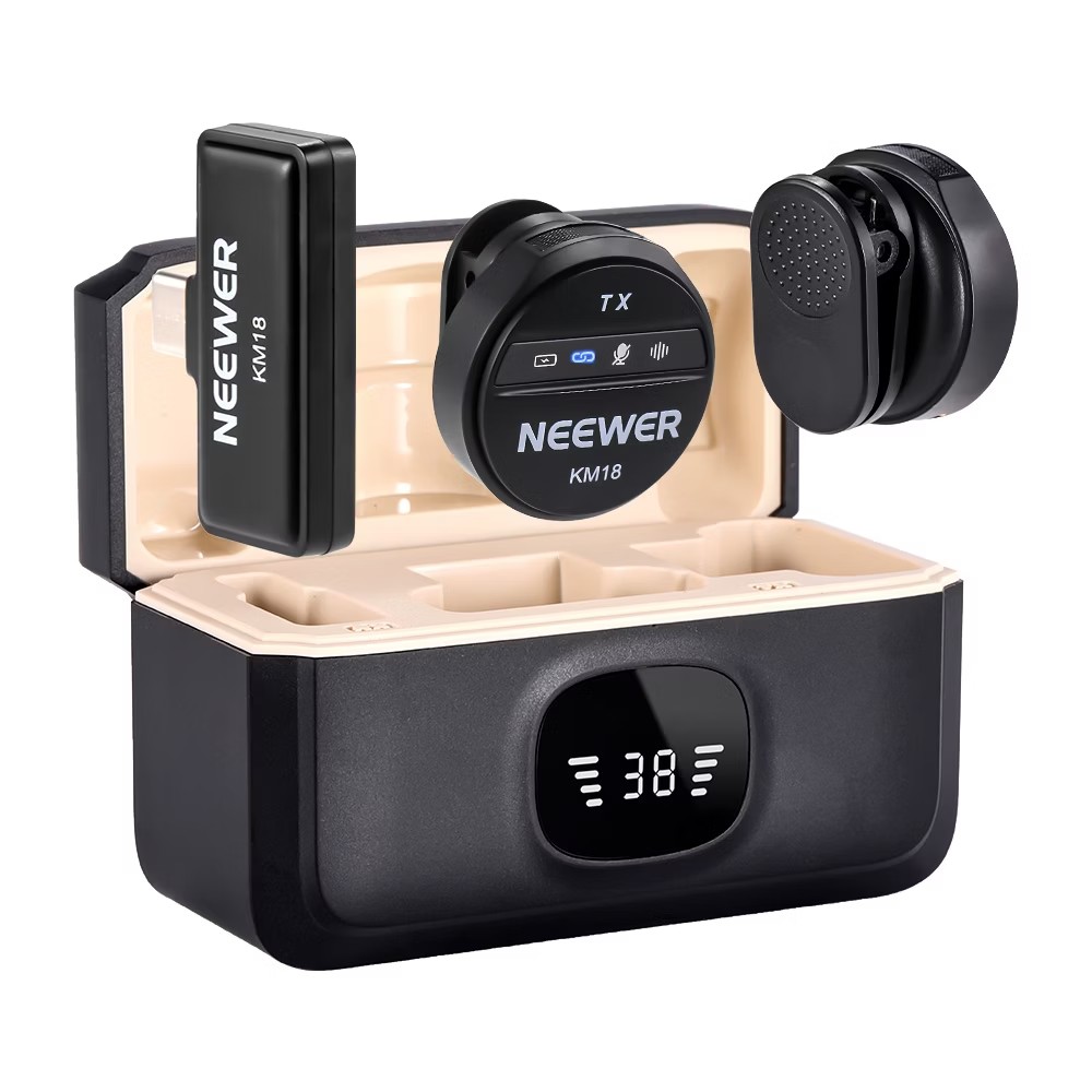 NEEWER 紐爾 KM18 一對二 鈕扣無線領夾麥克風