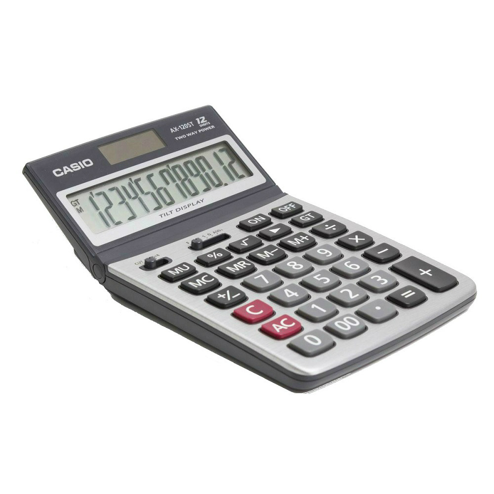 CASIO 卡西歐 12位數雙電源仰角商用計算機/AX-120ST