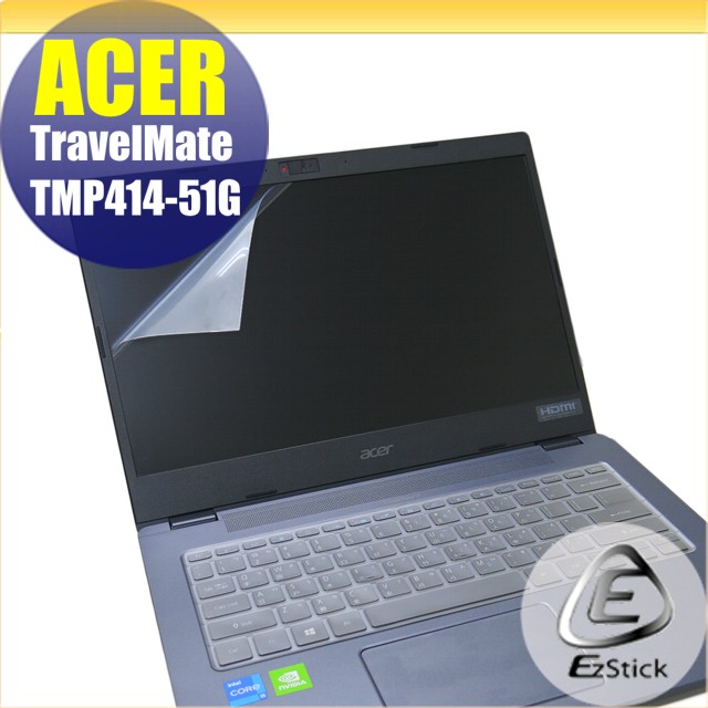 EZstick ACER TravelMate TMP414-51G 適用 靜電式筆電LCD液晶螢幕貼 14.4吋寬 螢幕貼