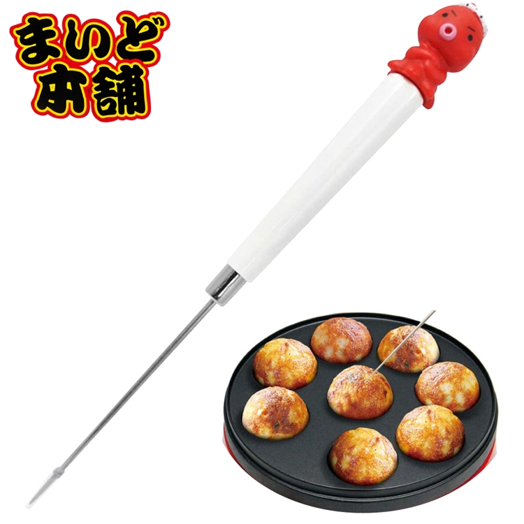 KAI 貝印 日本製可愛造型章魚燒挑針DS-1007(不鏽鋼;針)章魚燒挑棒車輪餅叉雞蛋糕叉鬆餅叉章魚燒叉子章魚燒針