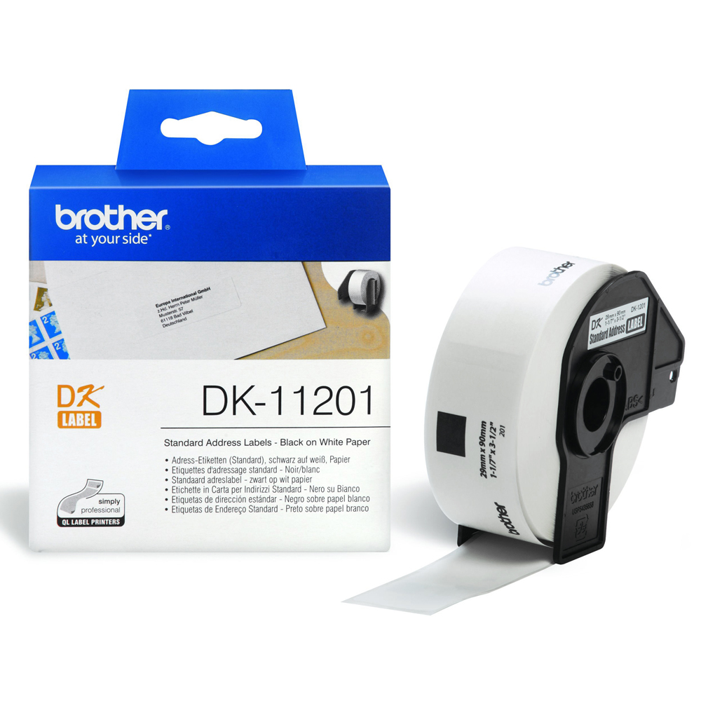 BROTHER 兄弟牌 DK-11201 DK11201 白底黑字 29x90mm 定型 標籤帶 耐久型紙質 - 一捲入