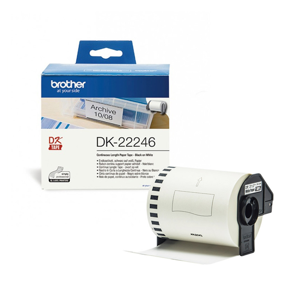 BROTHER 兄弟牌 DK-22246 / DK22246 103mm 白底黑字 連續型 耐久型材質 標籤帶 三捲入