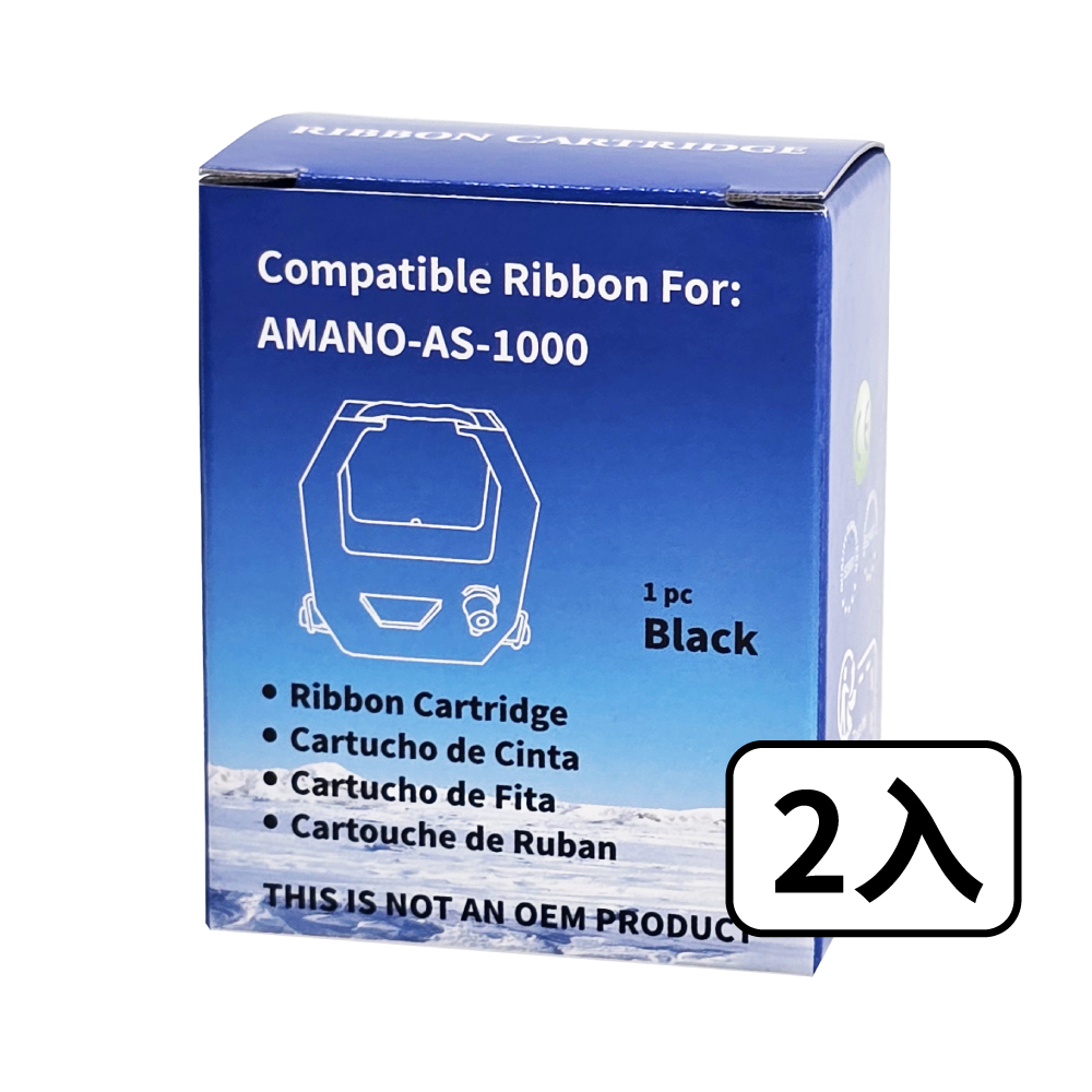 AMANO 打卡鐘色帶 2入組 適 BX1500/BX1800/BX1900/BX2000/2900/AS-1000/TR-100 四欄位打卡鐘色帶(黑色)