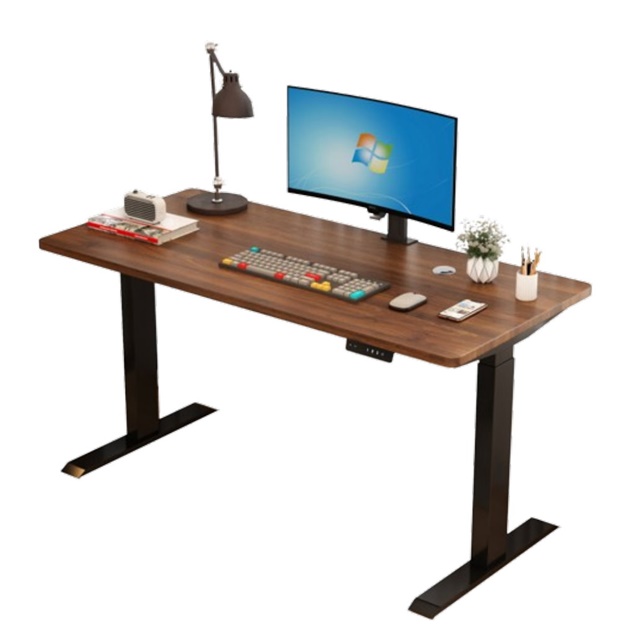 MGSHOP 麻吉小舖 MGSHOP雙芯電動升降桌160CM /70電腦桌辦公桌 書桌 兒童升降桌(南洋楹木實木板材))D12隱藏機芯桌腳