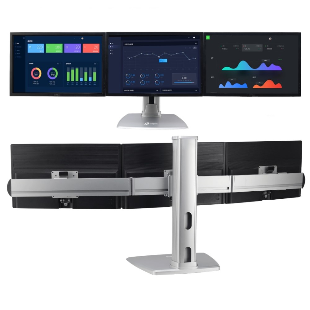 Raymii 瑞米   TS3-1F 鋁合金三螢幕支架底座 螢幕架 螢幕伸縮懸掛支架