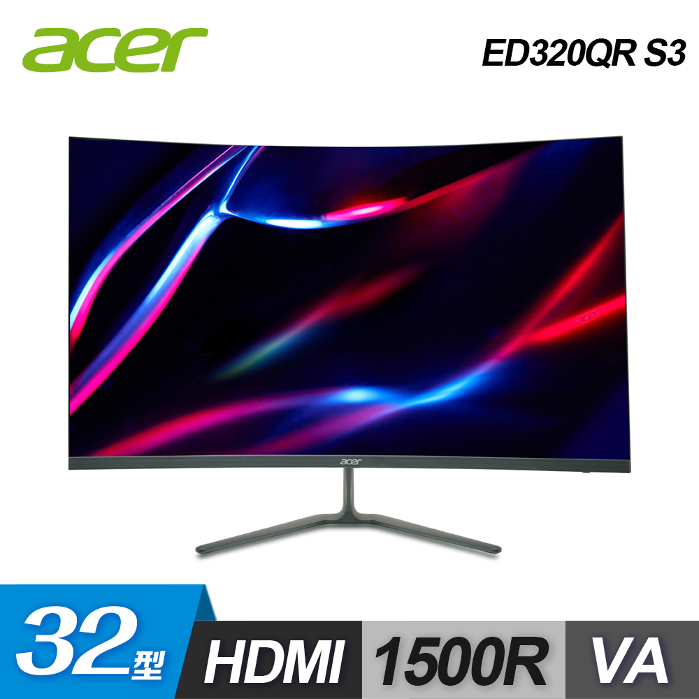 ACER 宏碁 ED320QR S3 32型 1500R 曲面電競螢幕【福利良品】