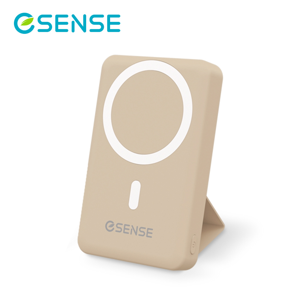 Esense 逸盛 磁吸式10000PD快充行動電源 奶茶色