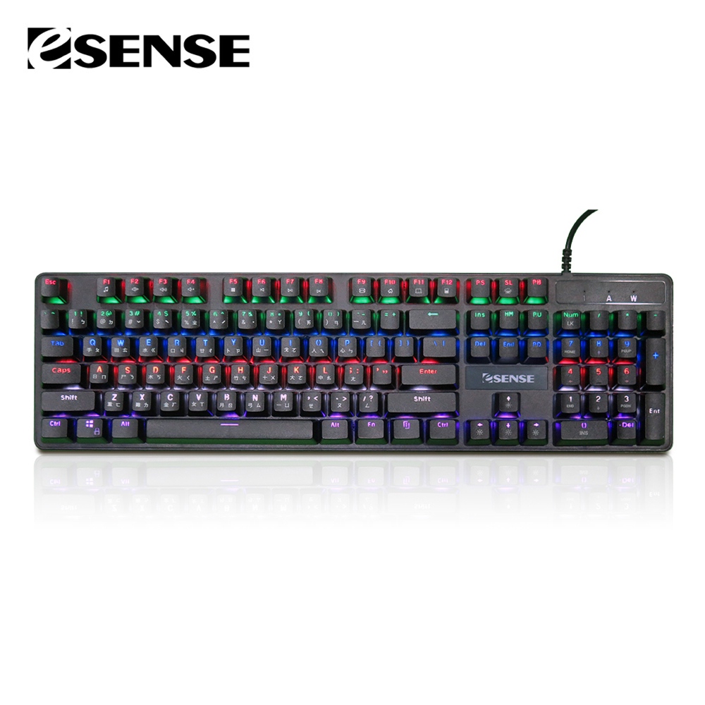 Esense 逸盛 K8150BK 機械青軸混彩電競鍵盤
