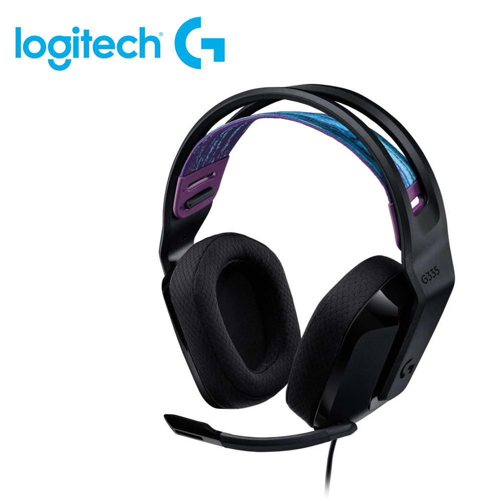 Logitech 羅技 G335 輕盈有線電競耳機麥克風 黑色