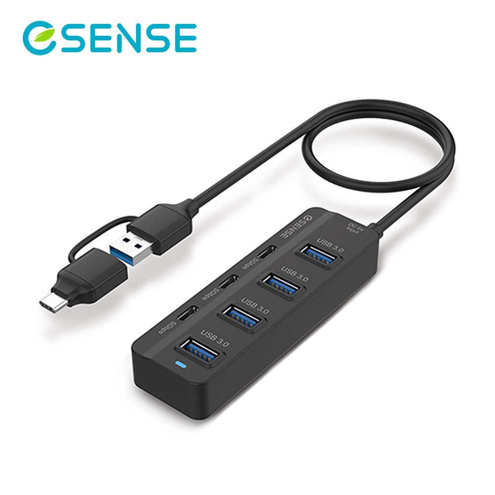 H743 4A+3C 7 Port USB3.0集線器-黑