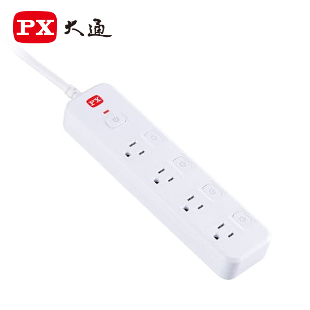 PX 大通 PEC-3546W 5切4座6尺電源延長線-1.8M