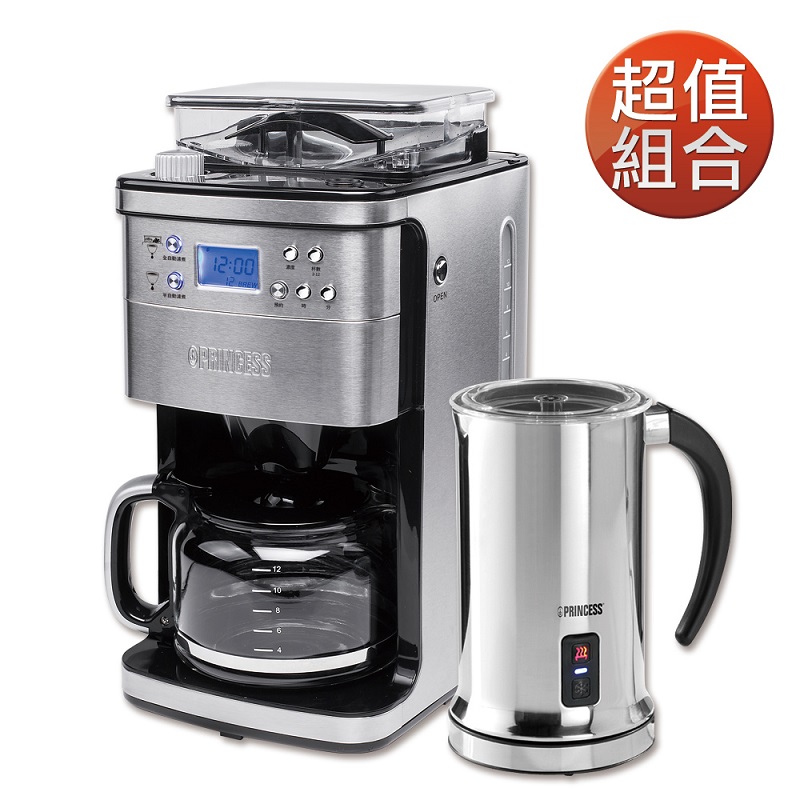 全自動研磨美式咖啡機+冰熱奶泡機 249406+243000