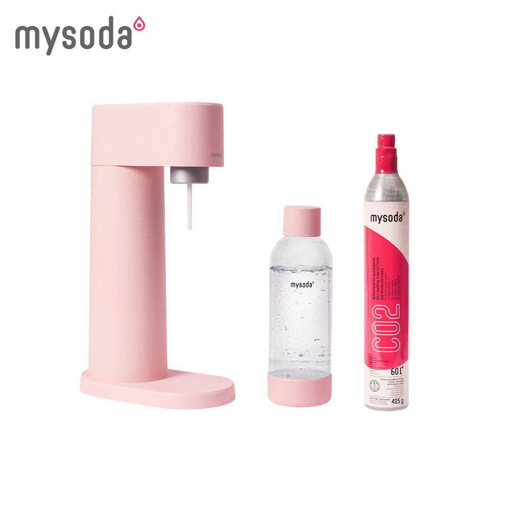 mysoda 沐樹得 Woody氣泡水機-櫻吹粉 WD002-LP|送水瓶2入
