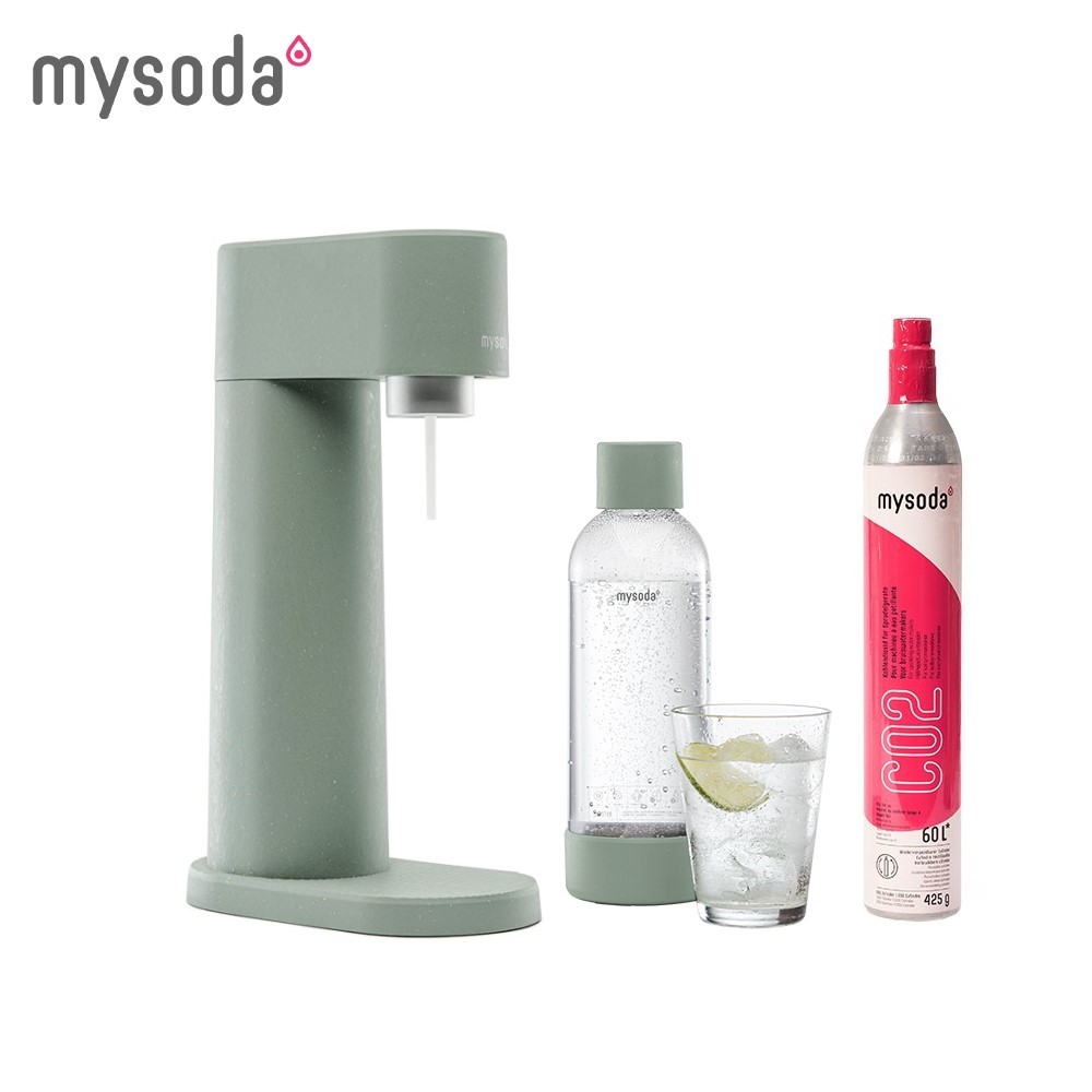 Woody氣泡水機-雲杉綠 WD002-GG｜送水瓶2入