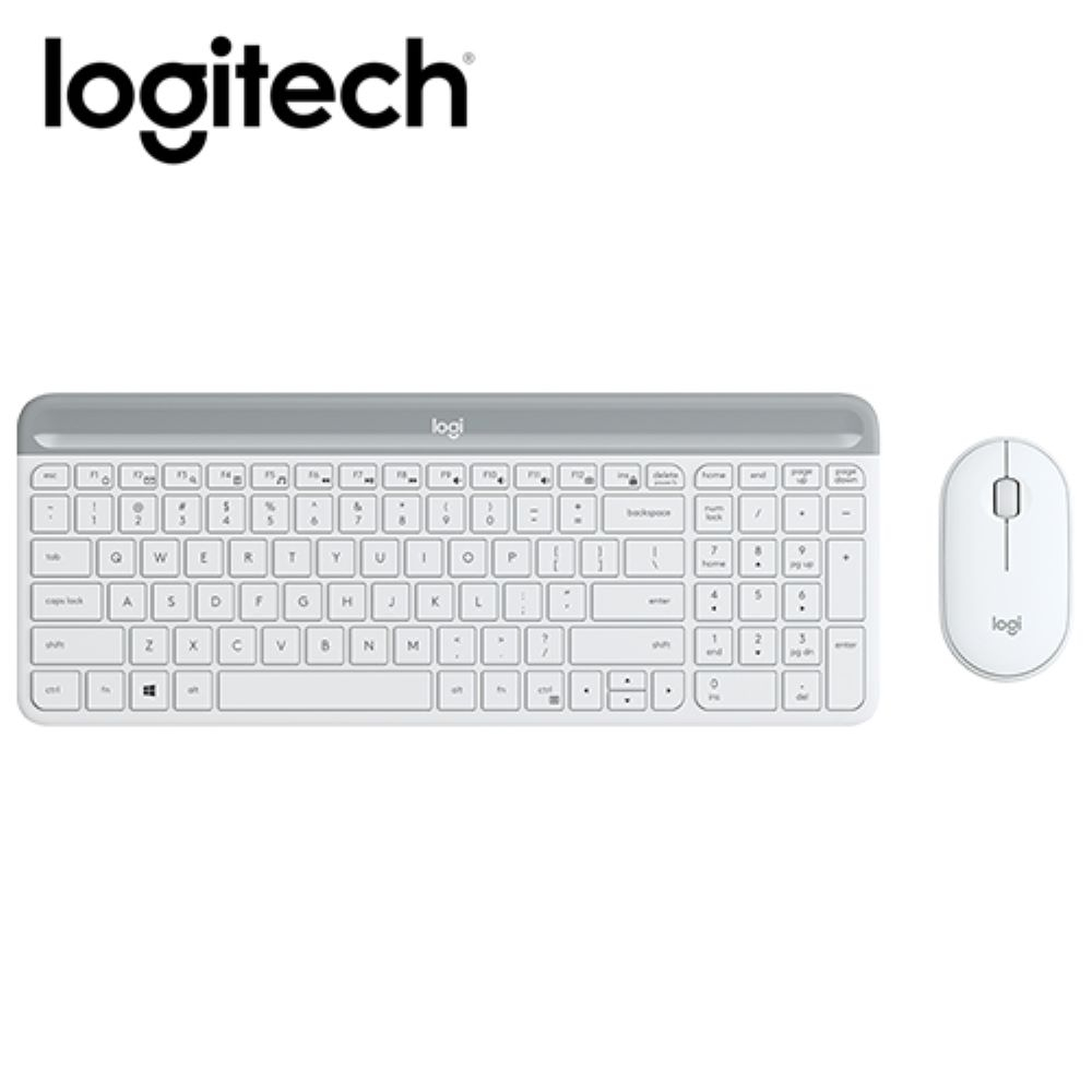 Logitech 羅技 MK470 超薄無線鍵鼠組/珍珠白