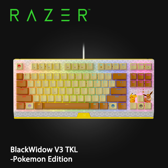 RAZER 雷蛇BlackWidow V3 TKL-Pokemon Edition 黑寡婦V3 TKL-寶可夢聯名款電競鍵盤-綠軸英文- PChome  24h購物