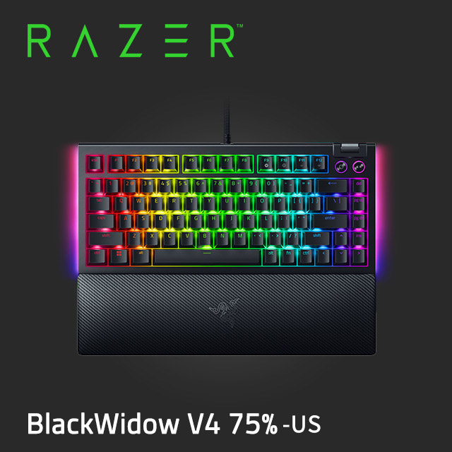 BlackWidow V4 75% 黑寡婦 V4 75%幻彩版機械式電競鍵盤(英文)