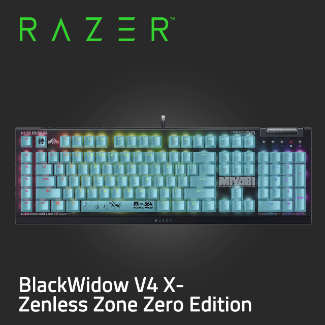RAZER 雷蛇BlackWidow V4 X 機械式遊戲鍵盤-ZZZ 絕區零限定版- PChome
