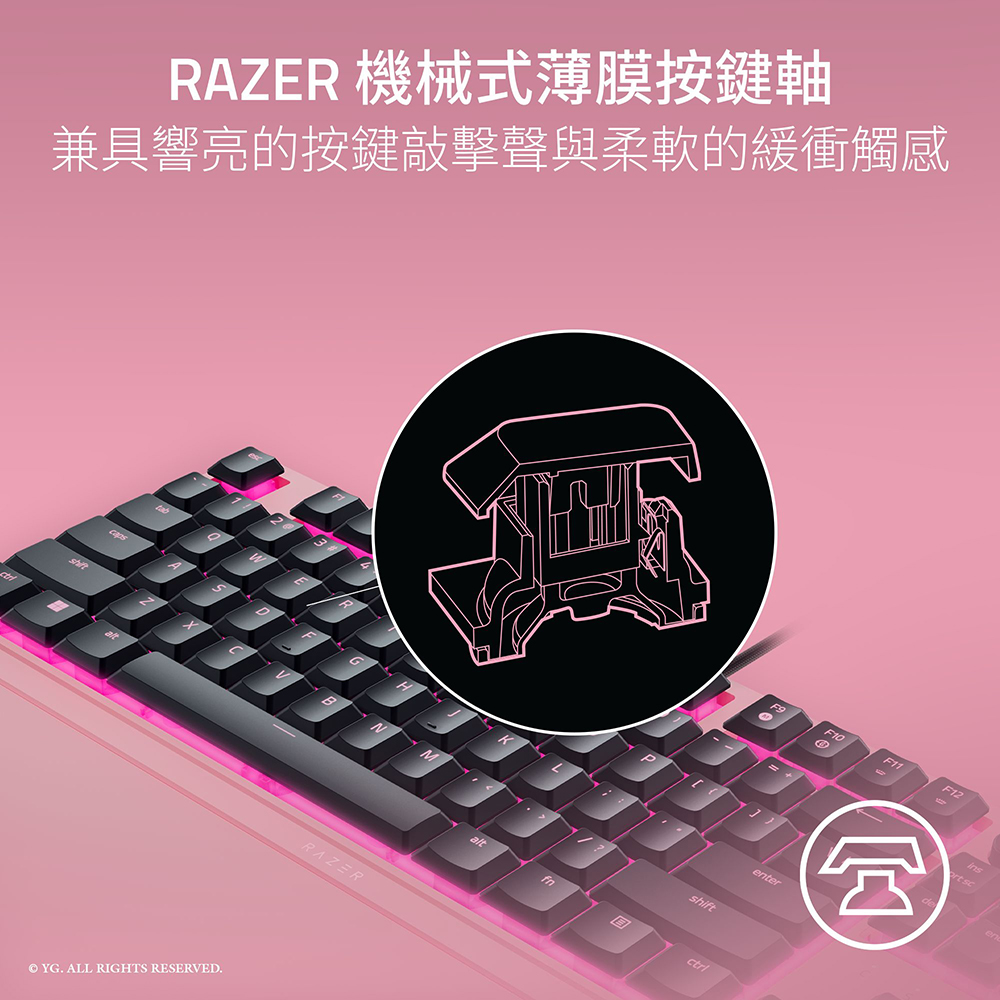 RAZER 雷蛇ORNATA V3 TENKEYLESS BLACKPINK Edition聯名款雨林狼蛛電競
