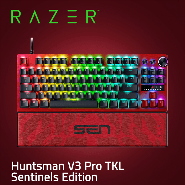 RAZER 雷蛇Huntsman V3 Pro TKL Sentinels 聯名款機械式鍵盤(光學軸/英