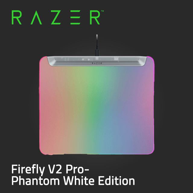 RAZER 雷蛇 Firefly V2 Pro-Phantom White Edition 烈焰神蟲幻彩版鼠墊