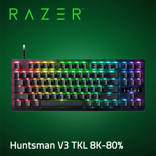 RAZER 雷蛇 Huntsman V3 TKL 8K-80% 機械式鍵盤(光軸/中文)