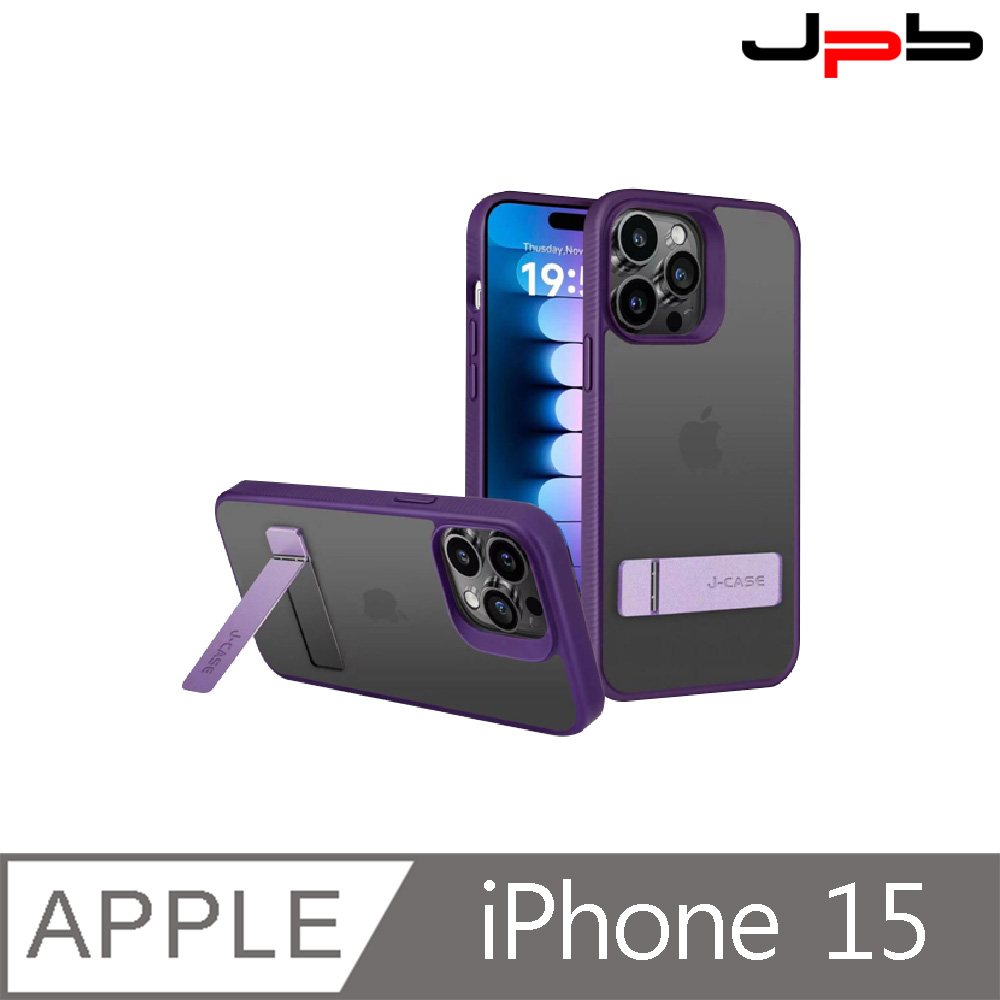 JPB 日本橋[ ] iPhone 15 Pro 6.1吋繽紛果凍透明防摔手機殼紫色