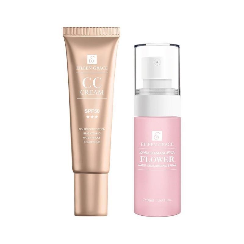 EILEEN GRACE 妍霓絲 晶靈光感CC霜30ML*1+玫瑰花補水噴霧50ml*1