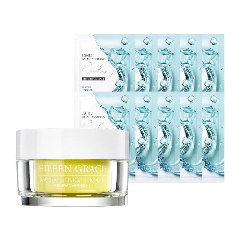 EILEEN GRACE 妍霓絲 B3+B5即刻舒緩冰晶面膜30ml 冰晶面膜10入/痘痘晚安凝膜