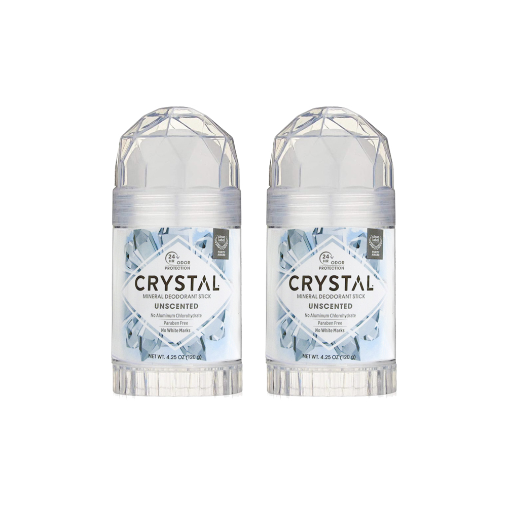 (2條超值組)美國CRYSTAL-身體固體除臭棒-無香款120g/大條(晶燦綺肌體香石,運動異味消臭石)