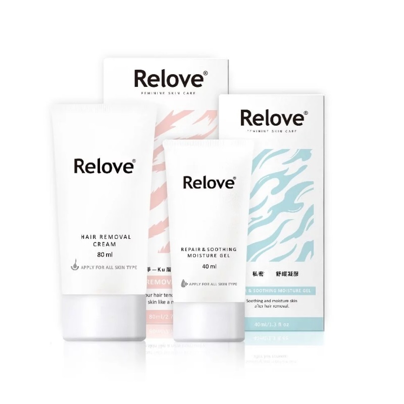 Relove 瞬淨-Ku溜零毛髮霜80ml+ 舒潤-私密舒緩凝露40ml