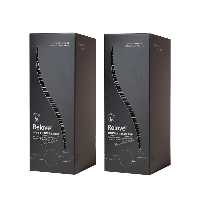 Relove ( 二入組 ) 30秒私密肌弱酸 旅行單片裝 清潔濕紙巾 一盒/60入