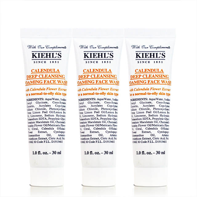 【KIEHLS 契爾氏】金盞花植物潔面泡泡凝露30mlX3入