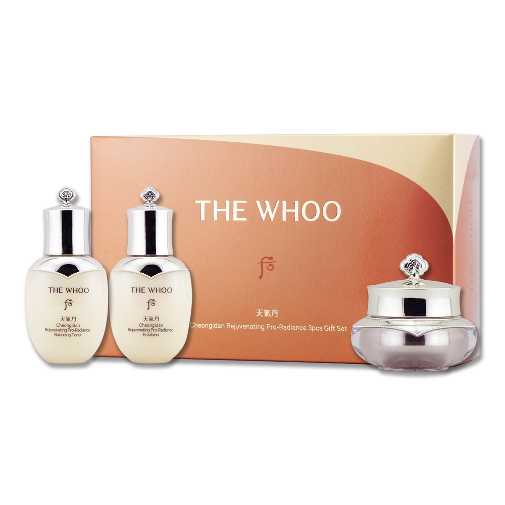 Whoo 后天氣丹PRO光耀美肌3件組（天氣丹PRO光耀重生水25ML + 重生乳