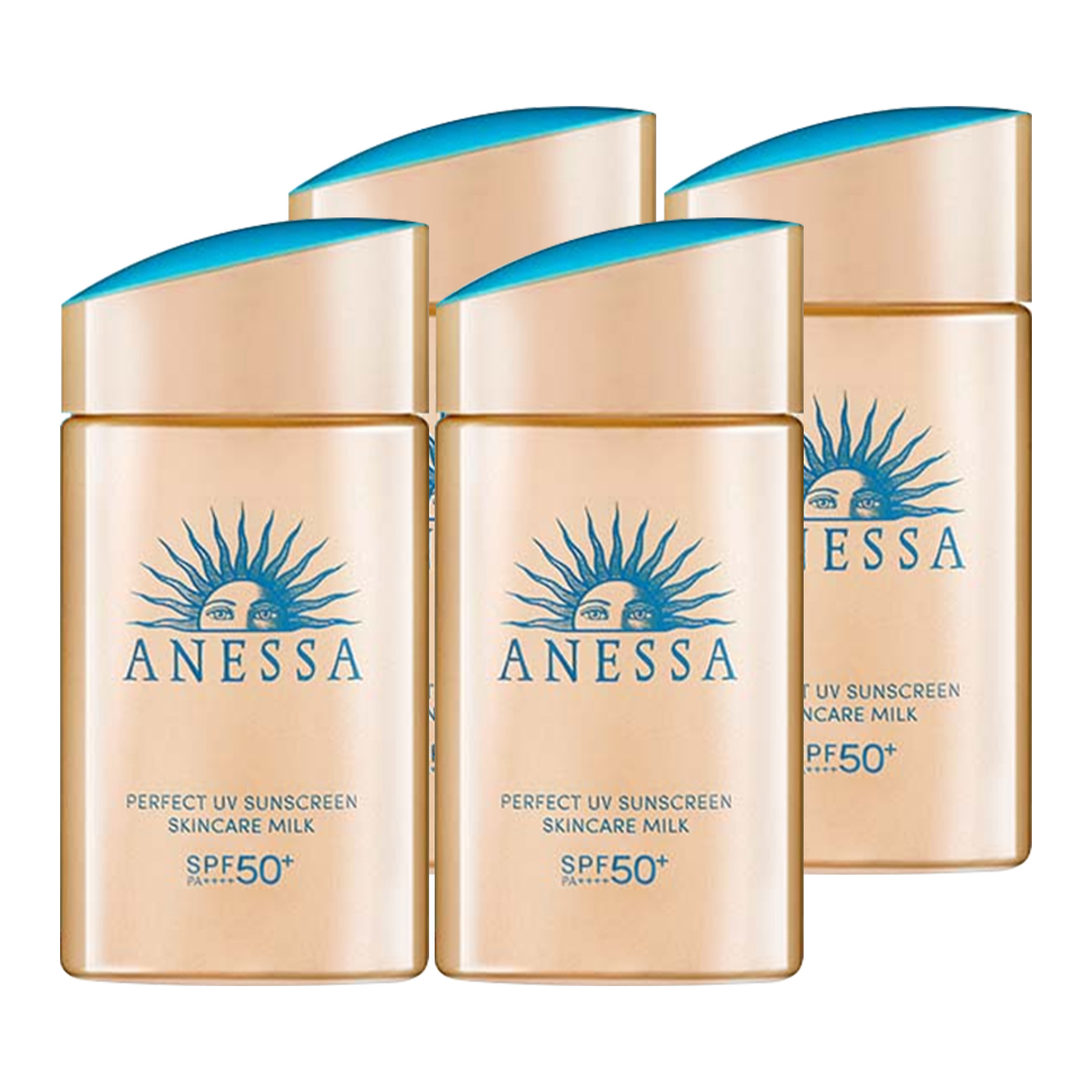 ANESSA 安耐曬 安耐曬 金鑽高效防曬露NA 5X版(60ml) x4入★(防曬霸主/清爽不黏膩) 專櫃公司貨(到期日: 2027/10/17)