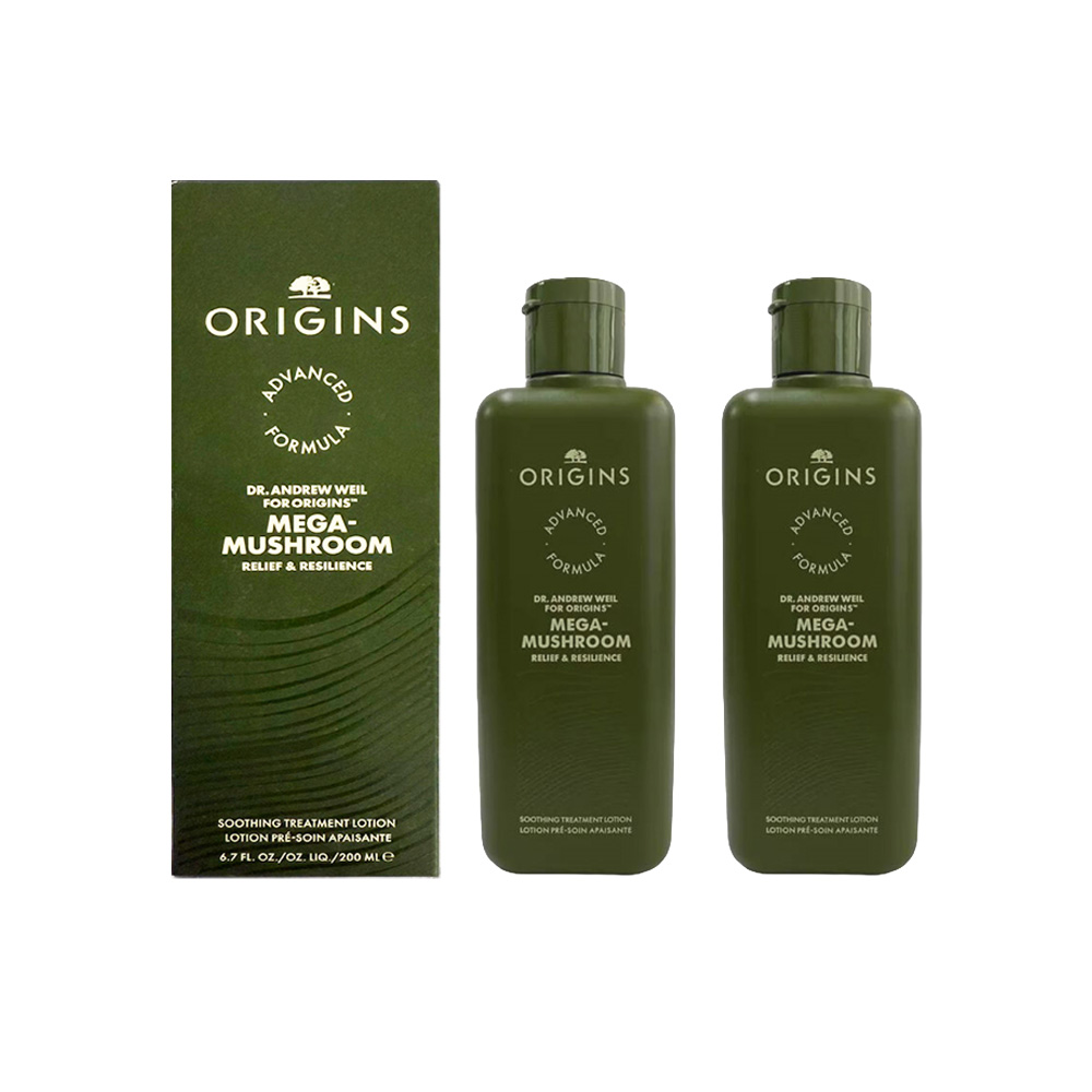 ORIGINS 品木宣言 青春無敵靈芝光潤機能水 200ml 新包裝  超值二入組(盒損商品 國際航空版)