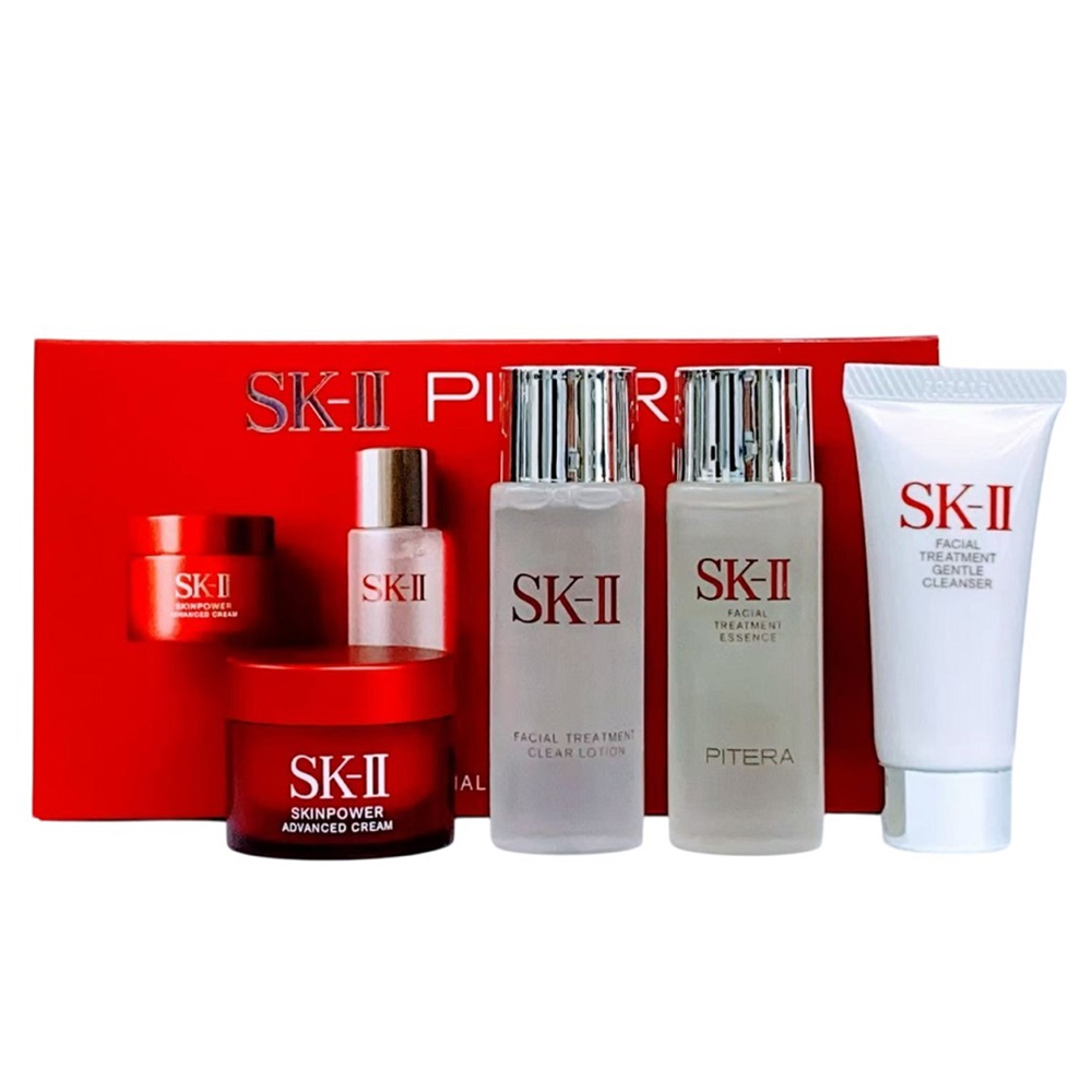SK-II 經典暢銷旅行四件組(潔面乳20g+亮采化妝水30ml+青春露30ml+活膚霜15g)★禮物/送禮推薦 (國際航空版)