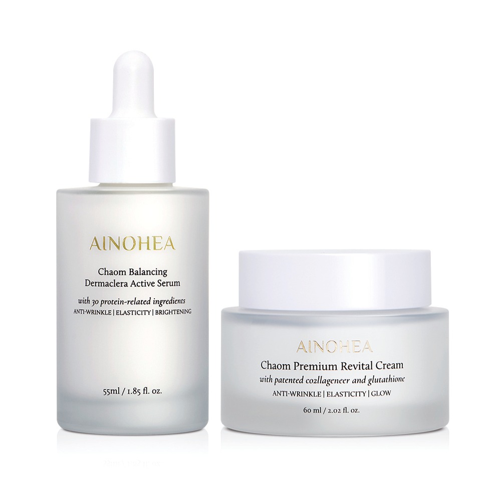 AINOHEA 艾若茵 藍銅胜肽活膚精華液 55ml+芙蓉花極緻賦活霜60ml