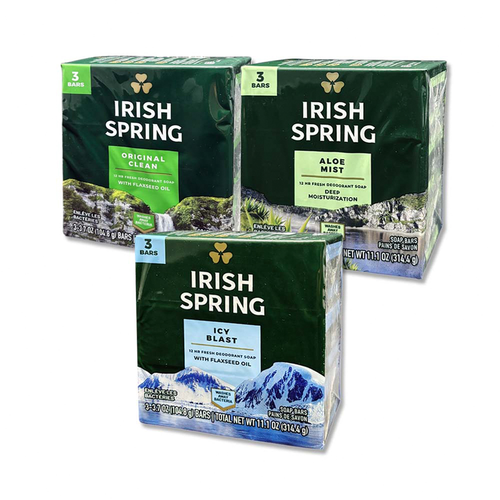 (6顆超值組)美國Irish Spring愛爾蘭之春-淨味清新潤澤沐浴體香皂104.8g/顆