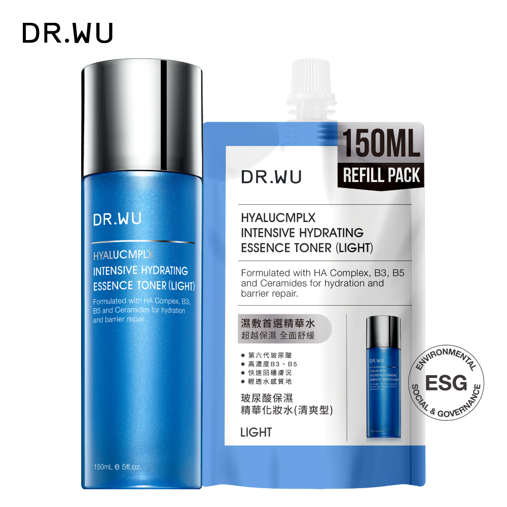 DR.WU 達爾膚 玻尿酸保濕精華化妝水(清爽型)150ML+補充包150ML