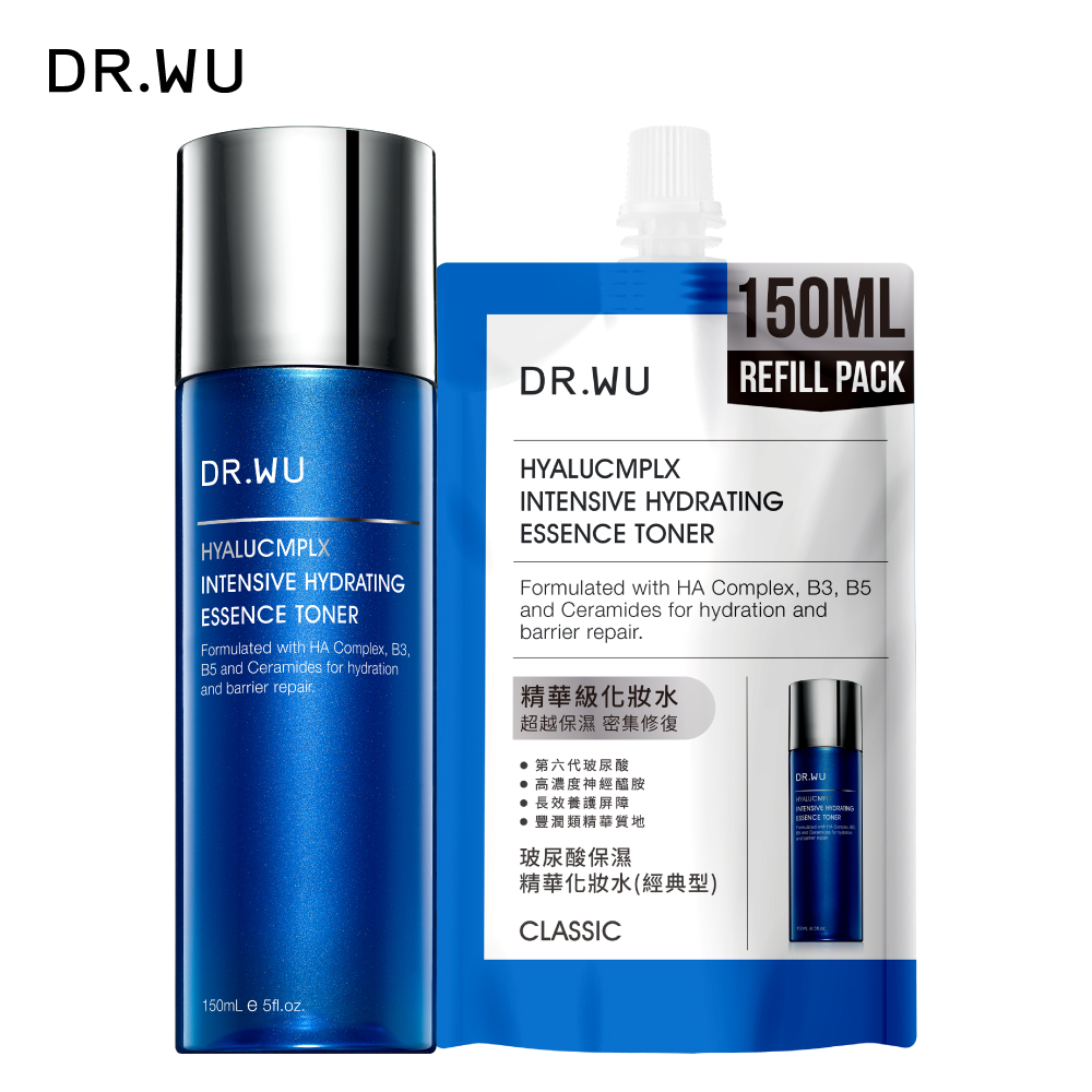 DR.WU 達爾膚 玻尿酸保濕精華化妝水(經典款)150ML+補充包150ML
