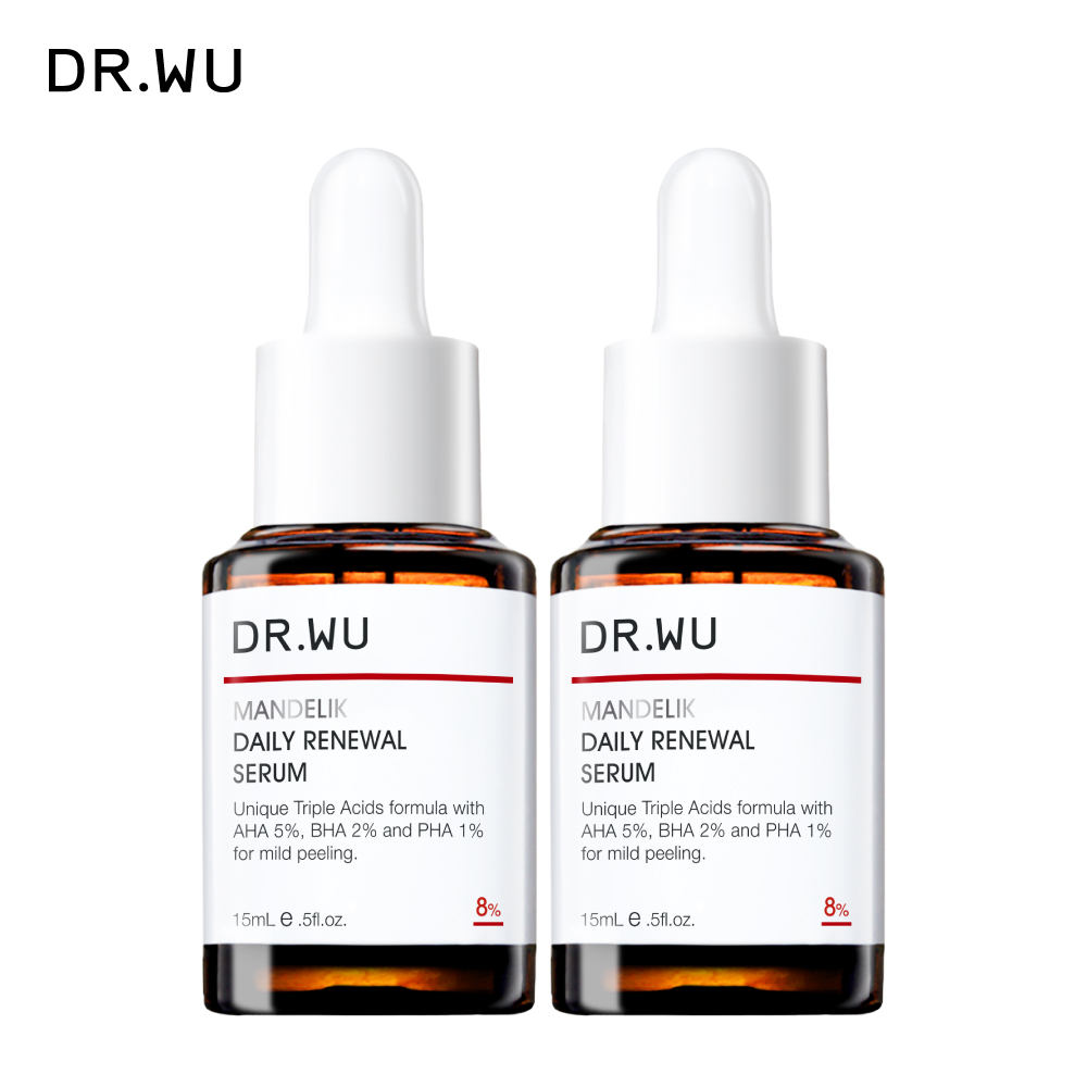 DR.WU 達爾膚 杏仁酸溫和煥膚精華8%15ML(2入組)-共2入