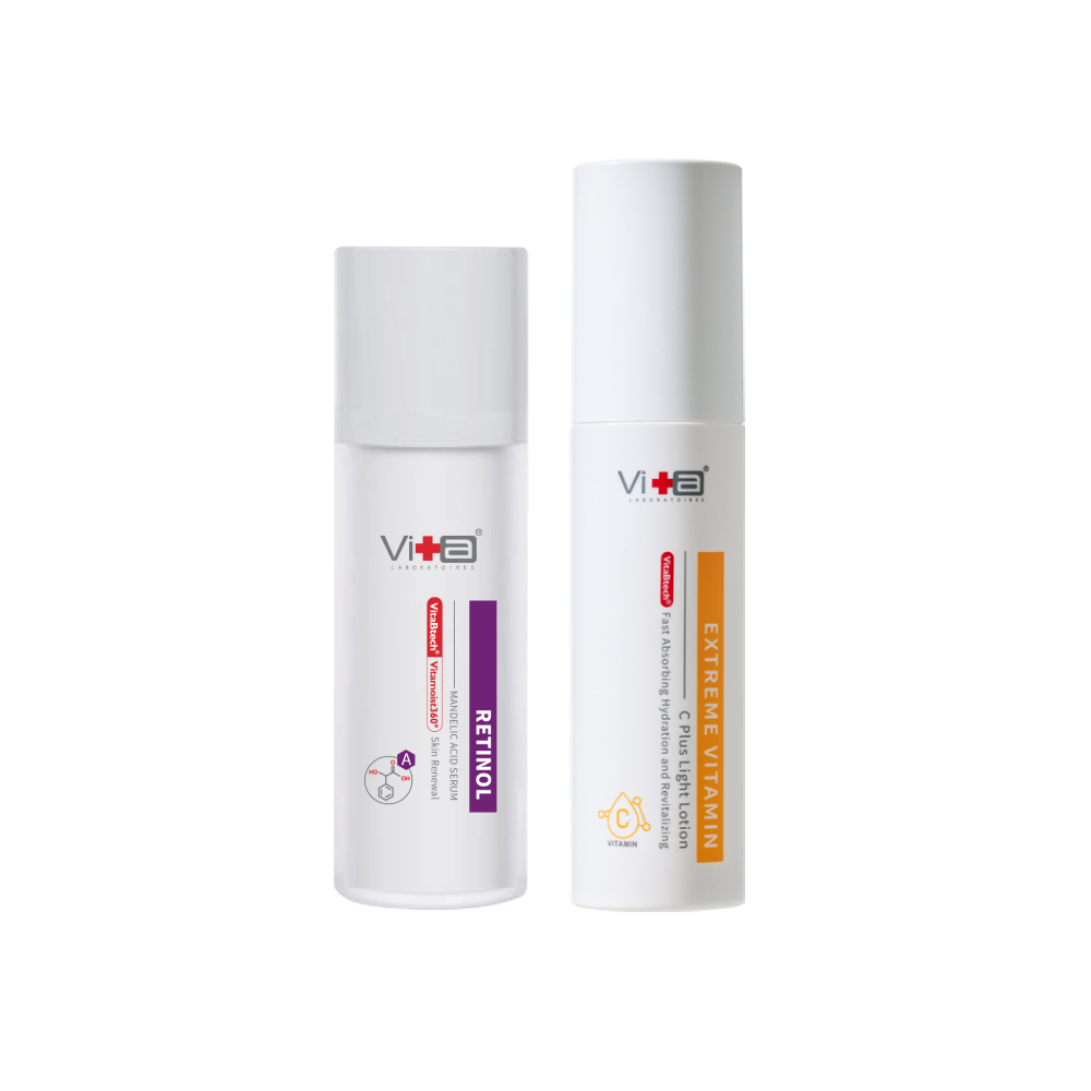Swissvita 薇佳 【早C晚A組】蜜花酸晶A醇煥顏精華乳30ml+超級維他命C水凝乳50ml