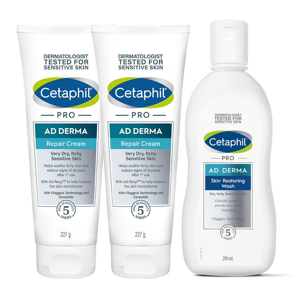 Cetaphil 舒特膚 AD益膚康修護加強潔膚組